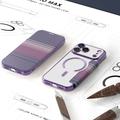 Custodia a libro magnetica elegante per iPhone 17 Pro Max con scomparti per carte RFID - Viola