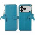 Custodia a Portafoglio in Pelle con RFID per iPhone 17 Pro Max - Blu