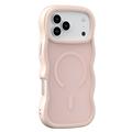 Custodia ibrida magnetica con bordo ondulato per iPhone 17 Pro Max - Rosa