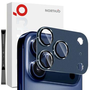 iPhone 17 Pro Northjo Protezione completa in metallo opaco e vetro temperato Protezione della lente della fotocamera - Blu