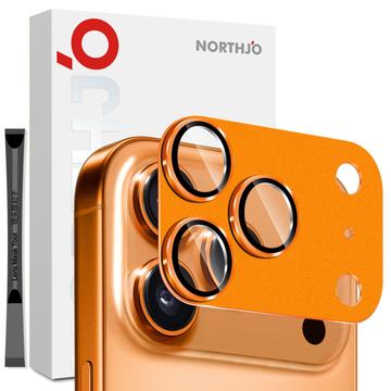 iPhone 17 Pro Northjo Protezione completa in metallo opaco e vetro temperato Protezione della lente della fotocamera - Arancione
