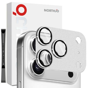 iPhone 17 Pro Northjo Protezione completa in metallo opaco e vetro temperato Protezione della lente della fotocamera - Argento