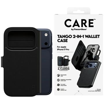 Custodia a portafoglio 2 in 1 per iPhone 17 Pro PanzerGlass Care Tango - Compatibile con MagSafe - Nera