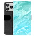 iPhone 17 Pro Custodia Portafoglio - Marmo Blu
