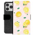 iPhone 17 Pro Custodia Portafoglio - Motivo Limone