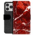 iPhone 17 Pro Custodia Portafoglio - Marmo Rosso