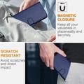 iPhone 17 Pro Custodia Premium a portafoglio con cinturino - Struttura in fibra di carbonio - Blu carbonio