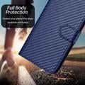 iPhone 17 Pro Custodia Premium a portafoglio con cinturino - Struttura in fibra di carbonio - Blu carbonio
