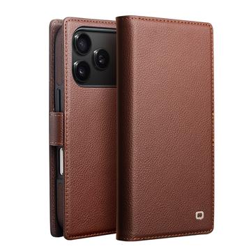 Custodia in pelle con portafoglio staccabile 2-in-1 iPhone 17 Pro Qialino - Compatibile con MagSafe - Marrone