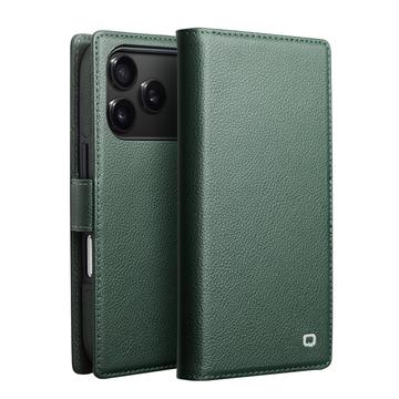 Custodia in pelle con portafoglio staccabile 2-in-1 iPhone 17 Pro Qialino - Compatibile con MagSafe - Verde