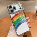 iPhone 17 Pro Custodia ibrida arcobaleno con decorazioni per fotocamera in strass - Argento