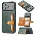 Custodia in Stile Retrò con Portafoglio per iPhone 17 Pro - Verde
