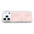 Custodia ibrida iPhone 17 Pro Amore scintillante e perla - Rosa