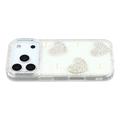 Custodia ibrida iPhone 17 Pro Amore scintillante e perla - Bianca