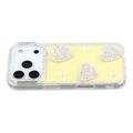 Custodia ibrida iPhone 17 Pro Amore scintillante e perla - Gialla