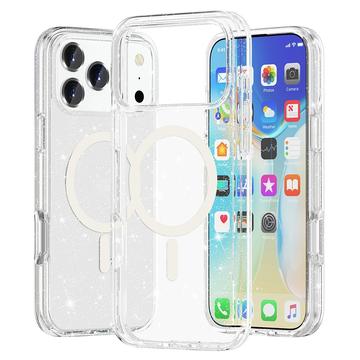 Custodia Ibrida Serie Stylish Glitter per iPhone 17 Pro - Compatibile con MagSafe - Valkoinen