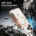 Custodia a libro magnetica elegante per iPhone 17 Pro con scomparti per carte RFID - Marrone