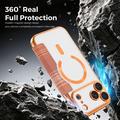 Custodia a libro magnetica elegante per iPhone 17 Pro con scomparti per carte RFID - Arancione