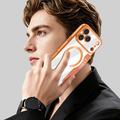 Custodia a libro magnetica elegante per iPhone 17 Pro con scomparti per carte RFID - Arancione