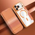 Custodia a libro magnetica elegante per iPhone 17 Pro con scomparti per carte RFID - Arancione