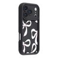 Custodia antiurto in TPU per iPhone 17 Pro con bordi rialzati - Nera / Grande fiocco