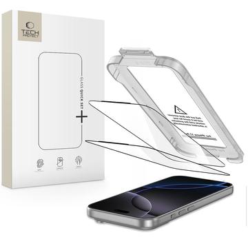 Protezione dello schermo in vetro temperato iPhone 17 Pro Tech-Protect Quick Set+ 2-Pack - Trasparente