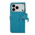 Custodia a Portafoglio in Pelle con RFID per iPhone 17 Pro/18 Pro - Blu