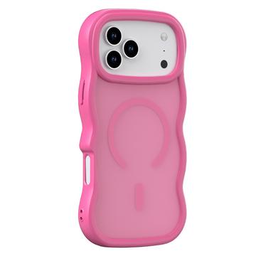 Custodia ibrida magnetica con bordo ondulato per iPhone 17 Pro - Rosa caldo