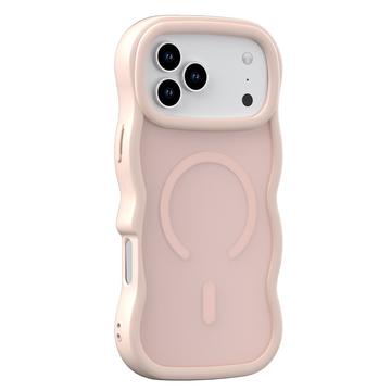 Custodia ibrida magnetica con bordo ondulato per iPhone 17 Pro - Rosa