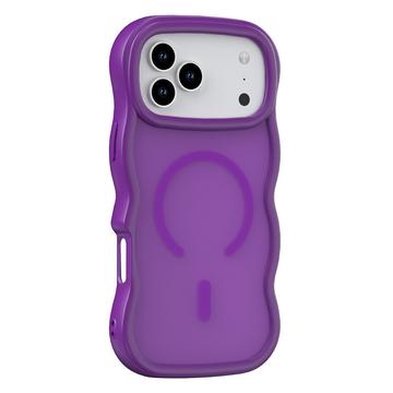 Custodia ibrida magnetica con bordo ondulato per iPhone 17 Pro - Viola