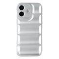 Custodia in TPU antiurto per giubbotto imbottito per iPhone 17 - Argento