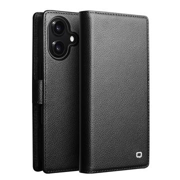 Custodia in pelle con portafoglio staccabile 2-in-1 iPhone 17 Qialino - Compatibile con MagSafe - Nera