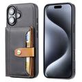 Custodia in Stile Retrò con Portafoglio per iPhone 17 - Nera