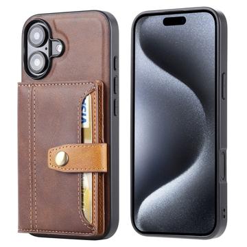 Custodia in Stile Retrò con Portafoglio per iPhone 17 - Marrone