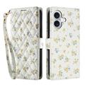 Custodia a portafoglio floreale rombica per iPhone 17 - Fiori gialli