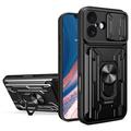 Custodia ibrida con anello rotante e protezione per fotocamera per iPhone 17 - Nera
