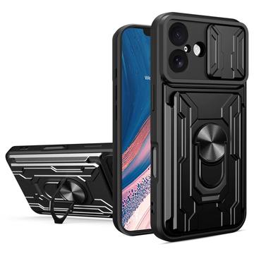 Custodia ibrida con anello rotante e protezione per fotocamera per iPhone 17 - Nera