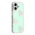 Custodia ibrida iPhone 17 Amore scintillante e perla - Verde