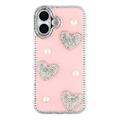 Custodia ibrida iPhone 17 Amore scintillante e perla - Rosa