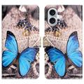 Custodia a Portafoglio Serie Style per iPhone 17 - Sininen Perhoset