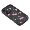 Custodia antiurto in TPU per iPhone 17 con bordi rialzati - Nero / Ciliegie