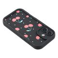 Custodia antiurto in TPU per iPhone 17 con bordi rialzati - Nero / Ciliegie