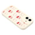 Custodia elegante in TPU antiurto per iPhone 17 con bordi rialzati - Bianca / Ciliegie con fiocco