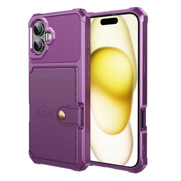 Custodia in TPU per iPhone 17 con portacarte - Viola