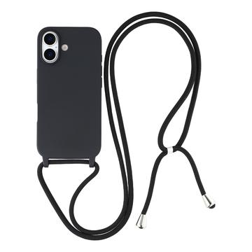 Custodia in TPU per iPhone 17 con cordino - nera