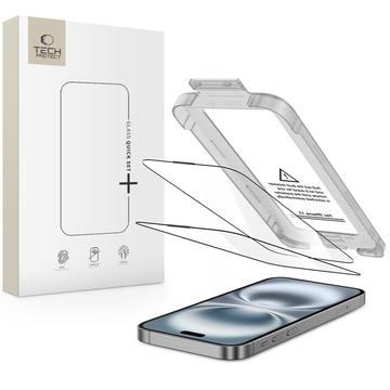 Protezione dello schermo in vetro temperato iPhone 17 Tech-Protect Quick Set+ 2-Pack - Trasparente