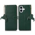 Custodia a Portafoglio in Pelle con RFID per iPhone 17 - Verde
