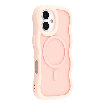 Custodia ibrida magnetica con bordo ondulato per iPhone 17 - Rosa