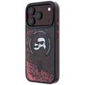 Custodia MagSafe per iPhone 18 Pro/17 Pro Karl Lagerfeld Liquid Glitter Karl & Choupette Heads - Borgogna