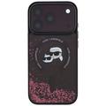 Custodia MagSafe per iPhone 18 Pro/17 Pro Karl Lagerfeld Liquid Glitter Karl & Choupette Heads - Borgogna